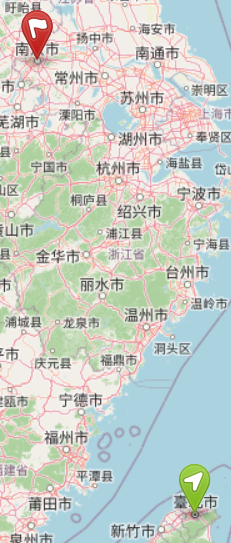 OpenStreetMap中的南京和臺北