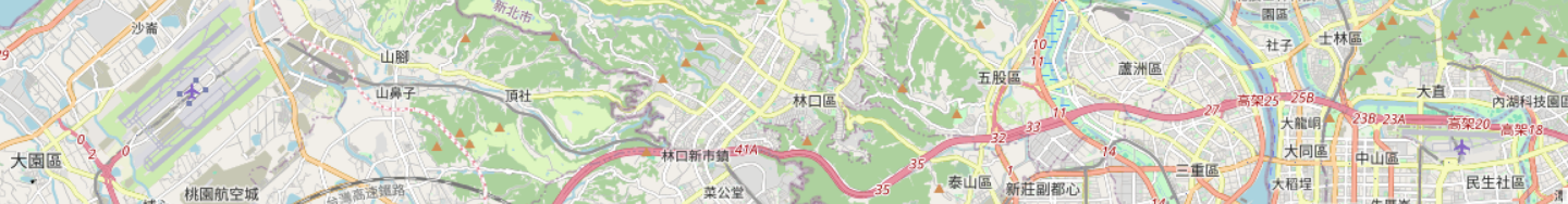 OpenStreetMap中的桃園機場和松山機場